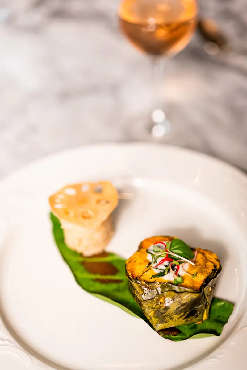 Garden Bite is a vegetarian dish on one of 1932’s new Khmer tasting menus